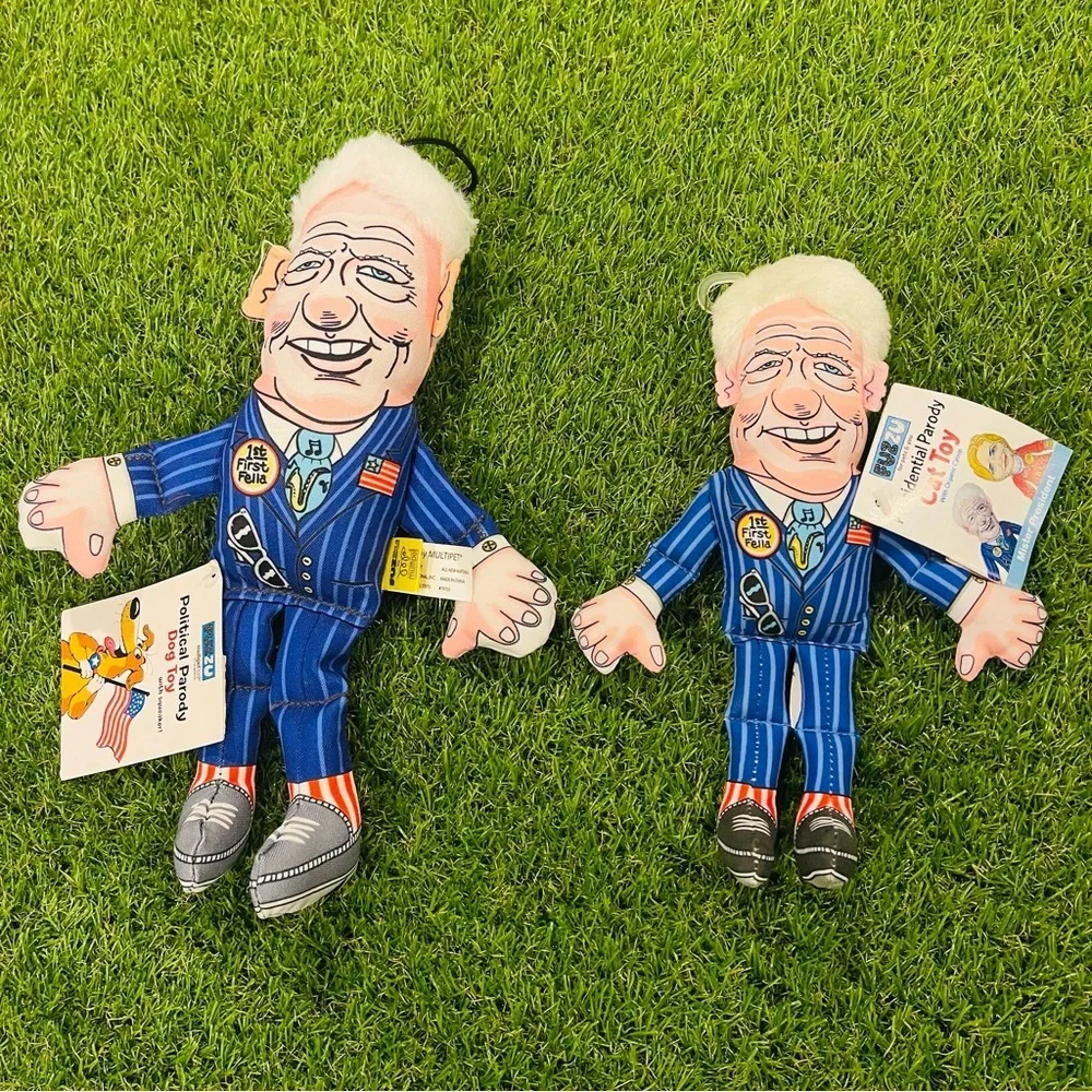 Blue Striped Political Figure Plush Toy